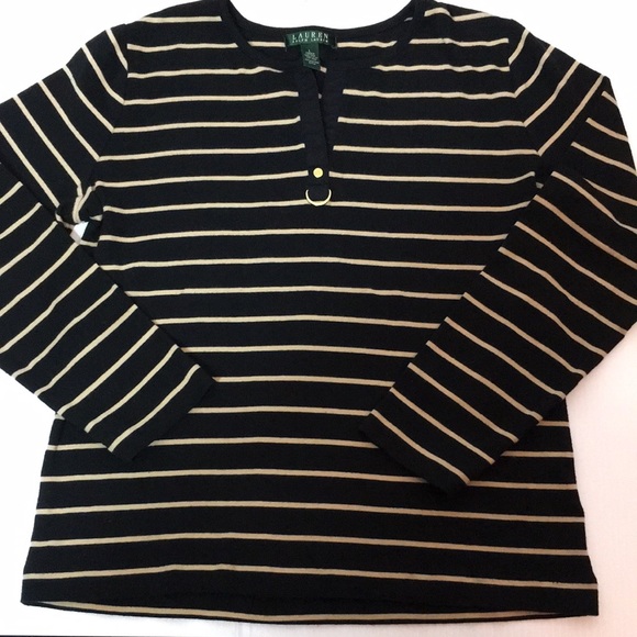 Lauren Ralph Lauren Tops - RALPH LAUREN long sleeve Top . Black/Cream